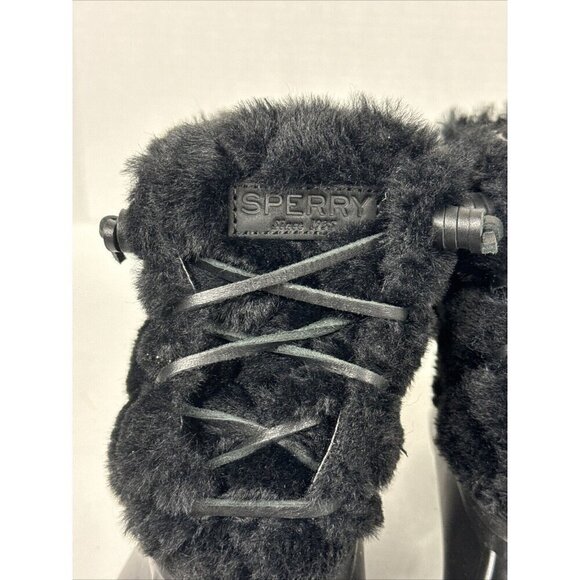 Sperry Saltwater Quilted Faux Fur Boot Women's 6.5 Black NWOB + Rubber Scuffs - Picture 7 of 14